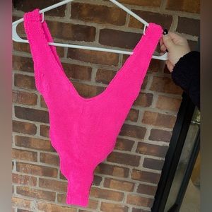 hot pink one piece bikini